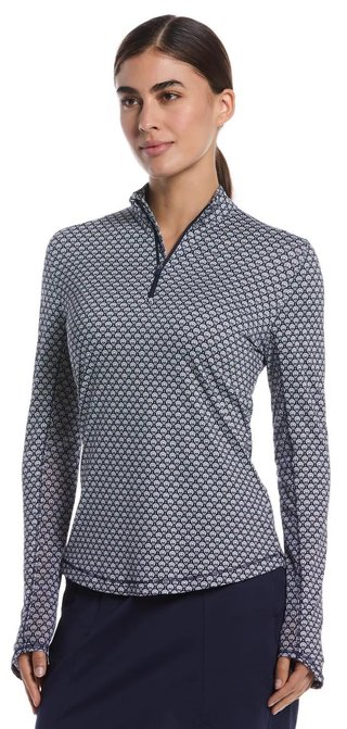 Callaway Scarf Geo Print Long Sleeve dámské polo, peacoat