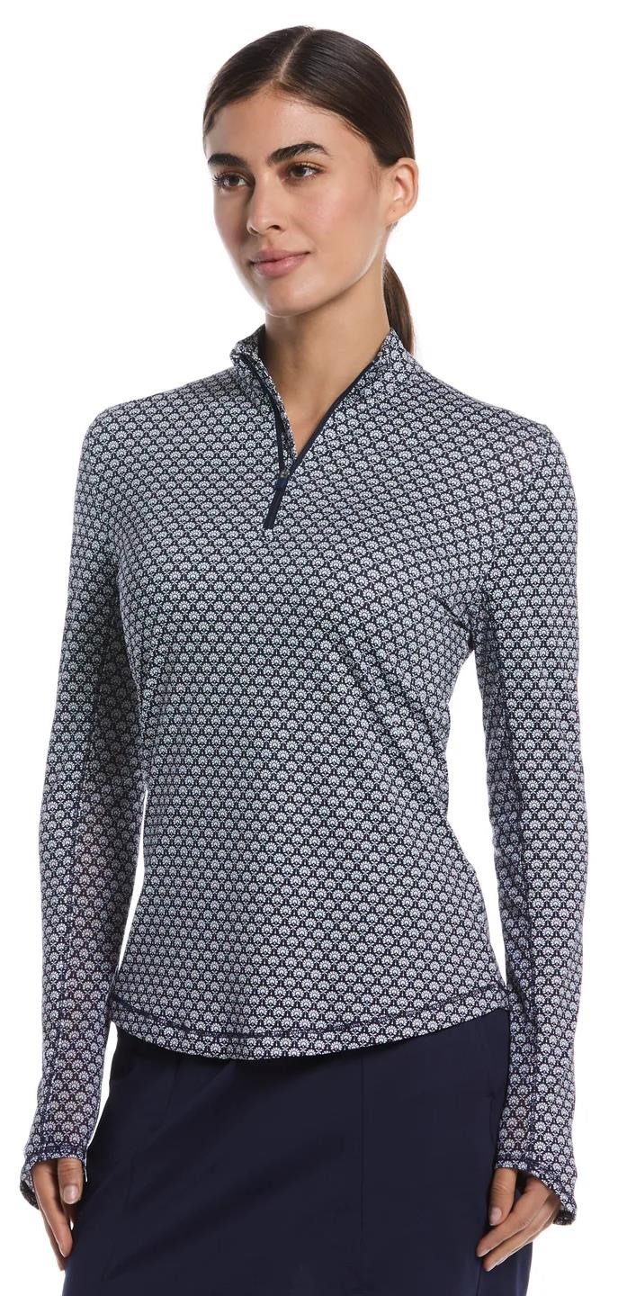 Callaway Scarf Geo Print Long Sleeve dámské polo, peacoat