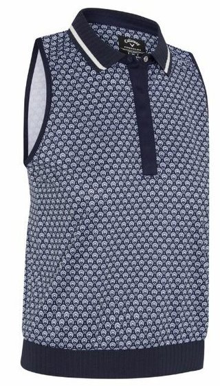 Callaway Scarf Geo Printed Sleeveless dámské polo, peacoat