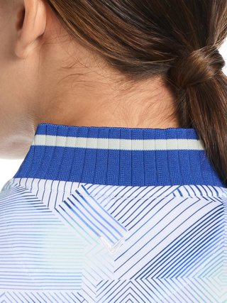 Callaway Sleeveless Rib Collar 1/4 ZIP Print dámské polo, bright white