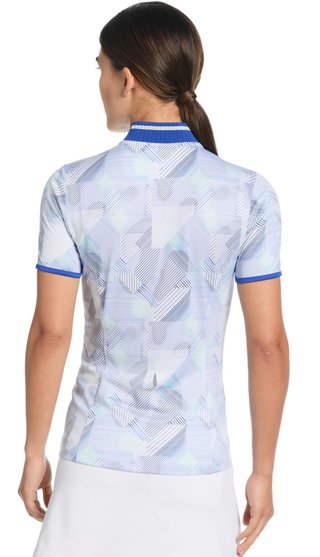 Callaway Sleeveless Rib Collar 1/4 ZIP Print dámské polo, bright white