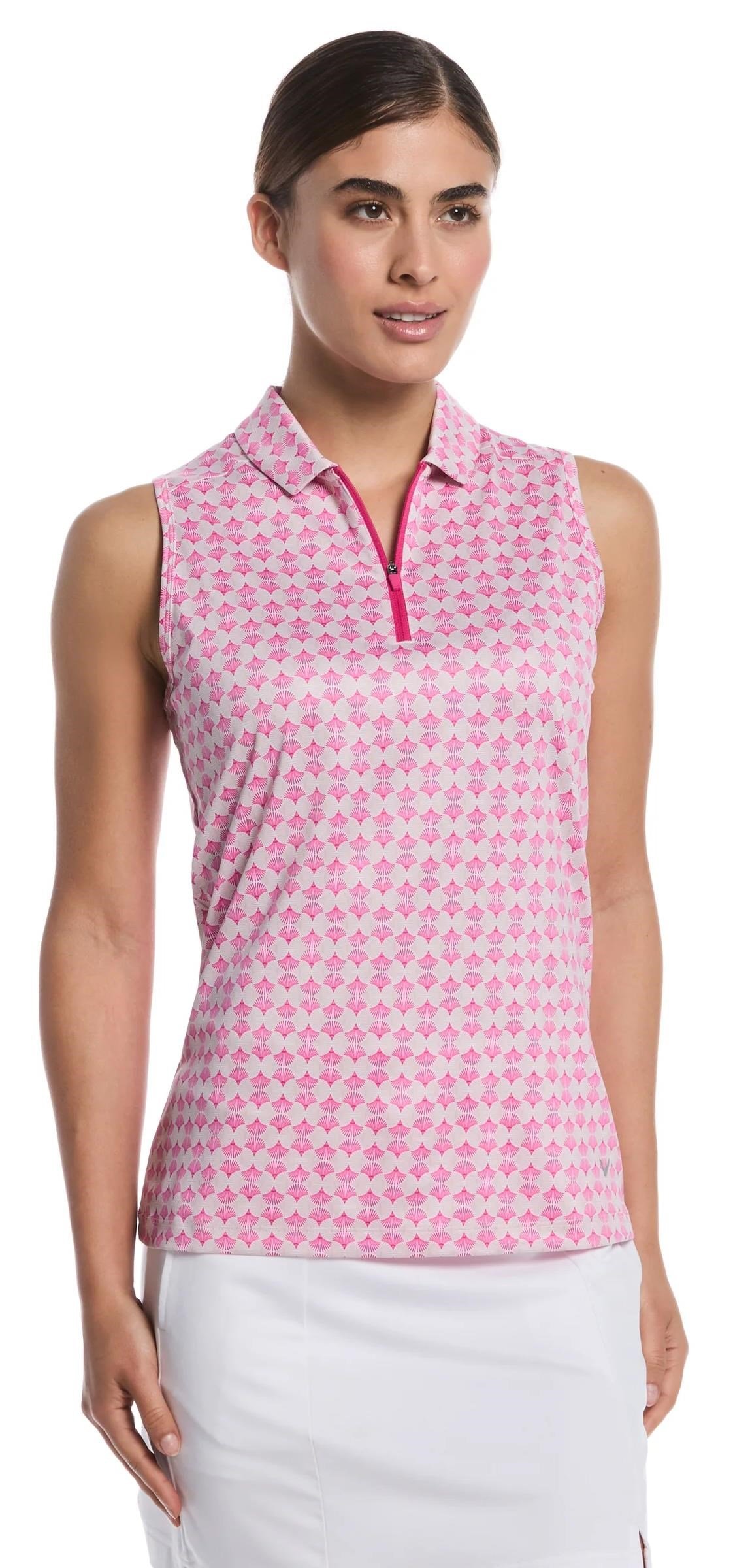 Callaway Deco Geo Print Sleeveless dámské polo, fuchsia purple
