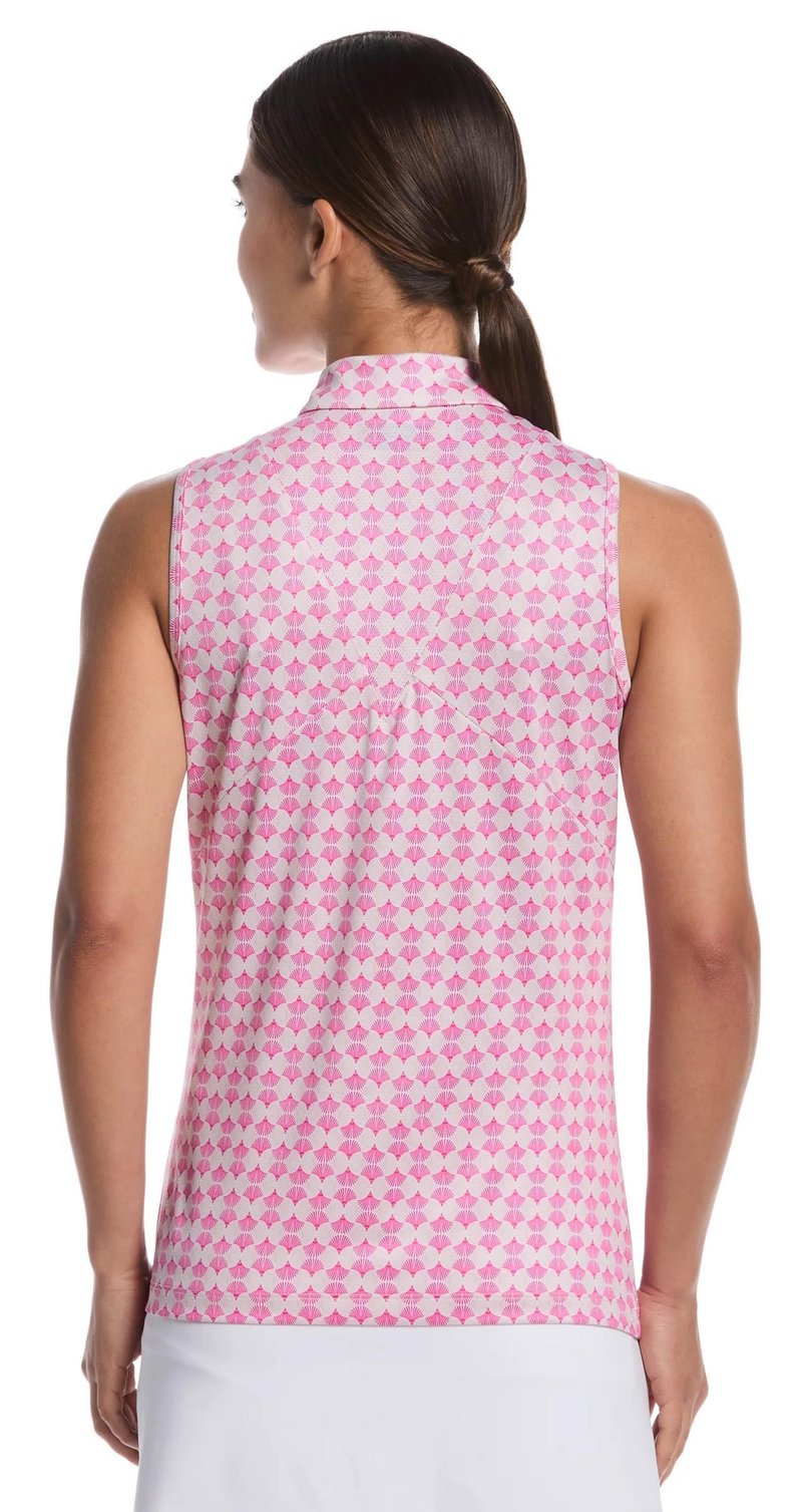 Callaway Deco Geo Print Sleeveless dámské polo, fuchsia purple