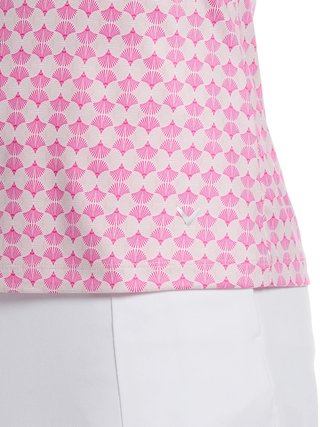 Callaway Deco Geo Print Sleeveless dámské polo, fuchsia purple