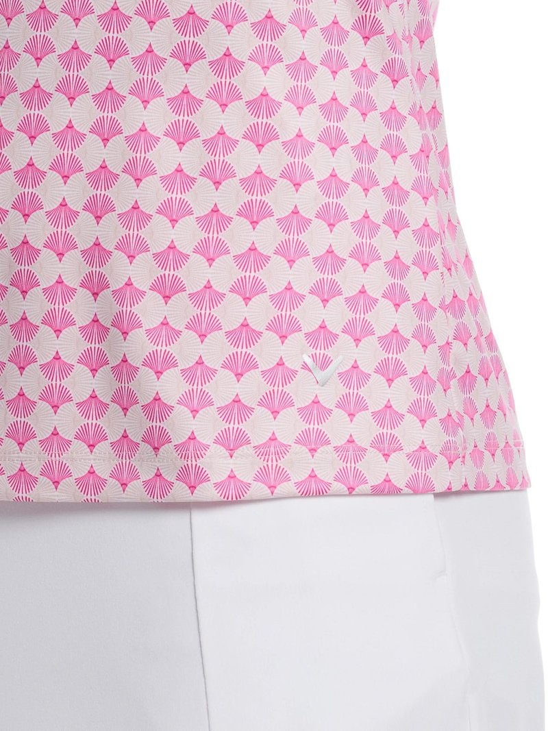 Callaway Deco Geo Print Sleeveless dámské polo, fuchsia purple