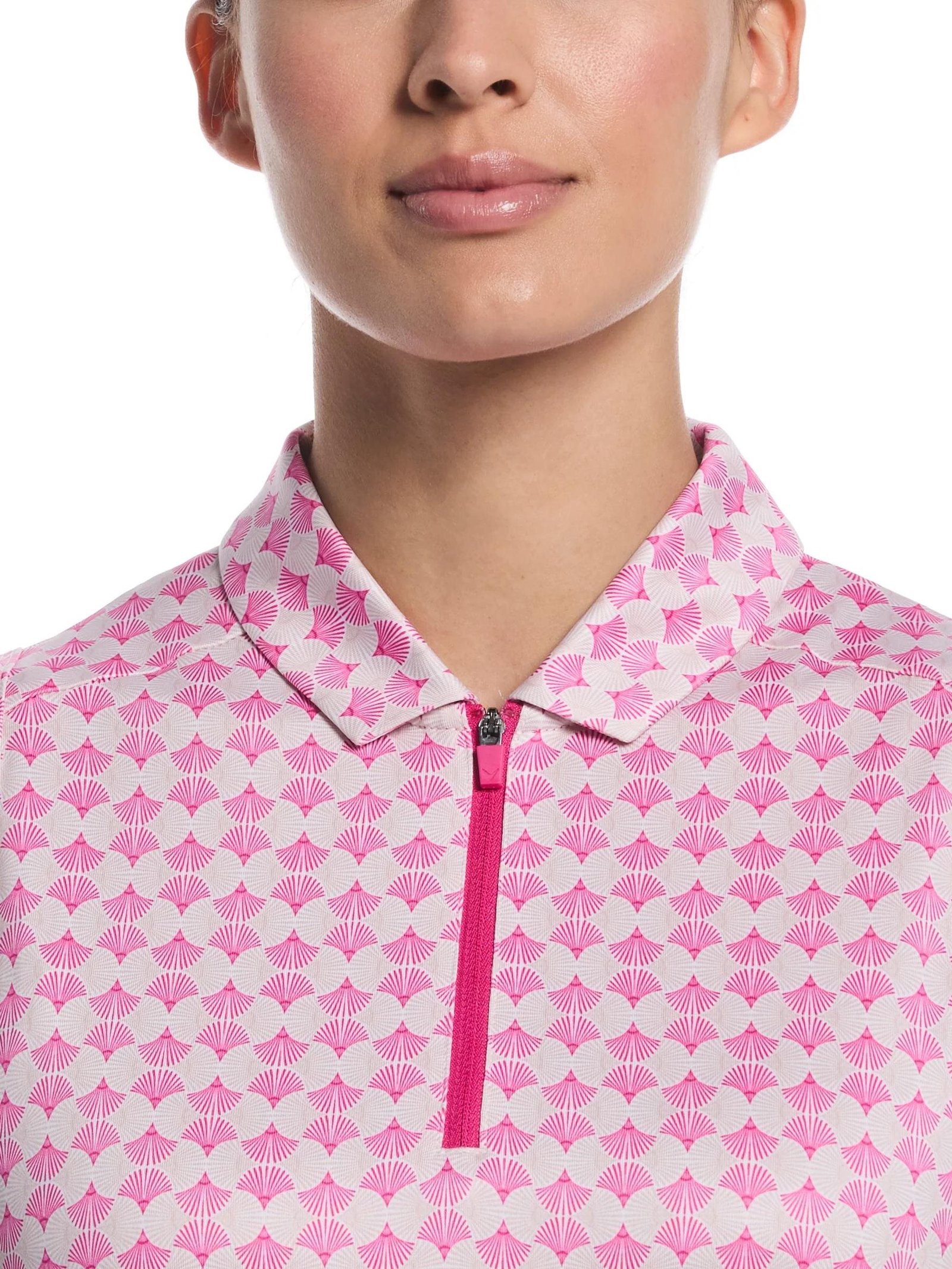 Callaway Deco Geo Print Sleeveless dámské polo, fuchsia purple