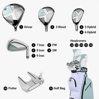Callaway REVA 11PC Peach/surf dámský golfový set