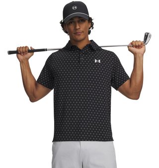 Under Armour Playoff 3.0 Printed pánské polo, černo/bílé