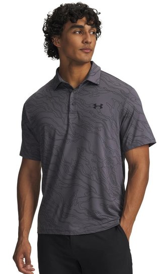 Under Armour Playoff 3.0 Printed pánské polo, castlerock/black