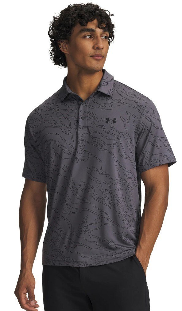 Under Armour Playoff 3.0 Printed pánské polo, castlerock/black