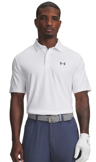 Under Armour Playoff 3.0 Printed pánské polo, white/distant grey