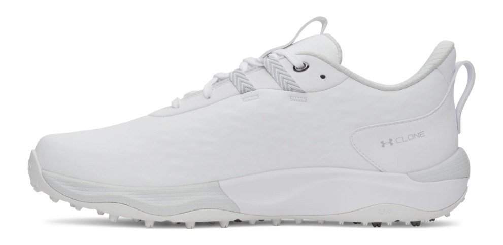 Under Armour Drive Pro Clone Spikeles pánské golfové boty, white/mettalic gunmetal