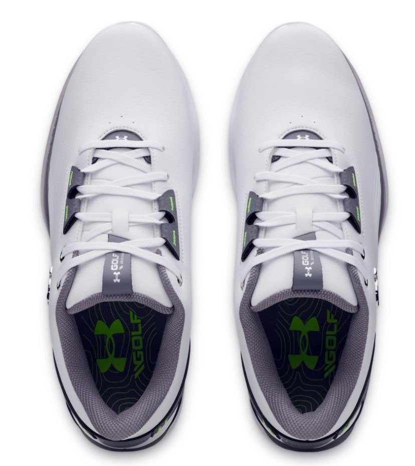 Under Armour Drive Fade 2 pánské golfové boty, white/titan gray/metallic silver