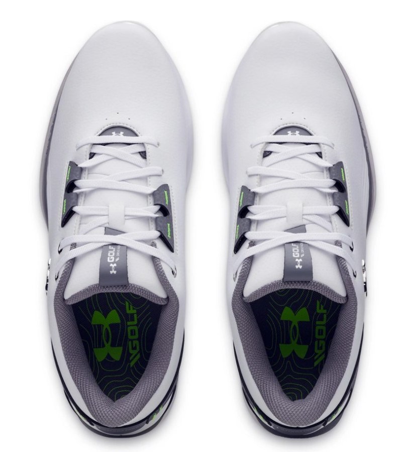 Under Armour Drive Fade 2 pánské golfové boty, white/titan gray/metallic silver