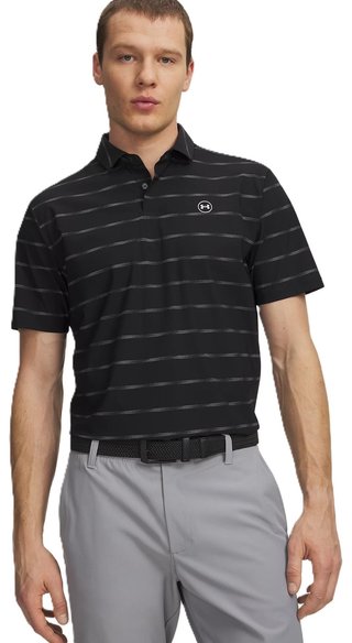 Under Armour Drive Chill Printed pánské polo, black/castlerock/halo gray