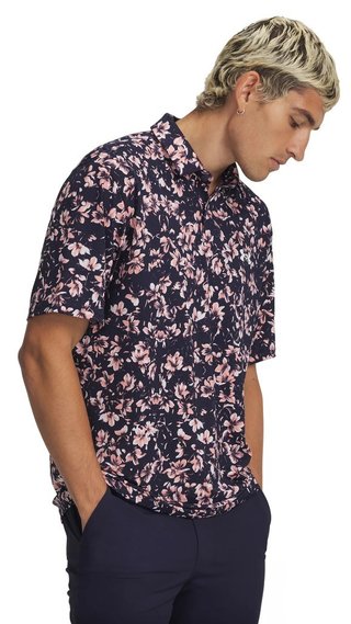 Under Armour Matchplay Printed pánské polo, midnight navy/posh pink