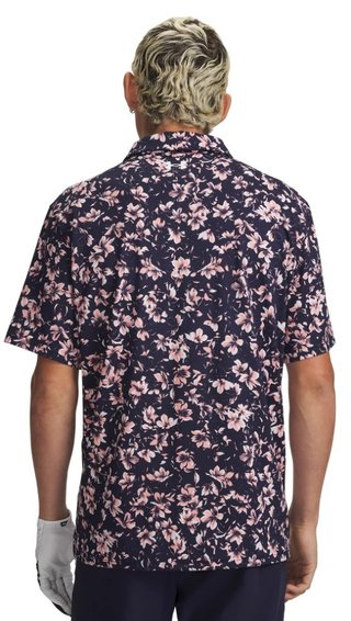 Under Armour Matchplay Printed pánské polo, midnight navy/posh pink