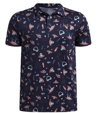 Under Armour Matchplay Printed dětské polo, midnight navy/posh pink/castlerock