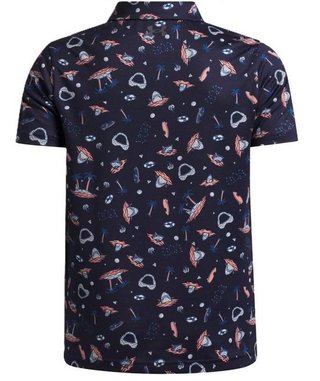 Under Armour Matchplay Printed dětské polo, midnight navy/posh pink/castlerock