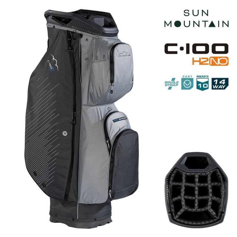 Sun Mountain H2NO C100 Waterproof cart bag 14 WAY, steel/cadet
