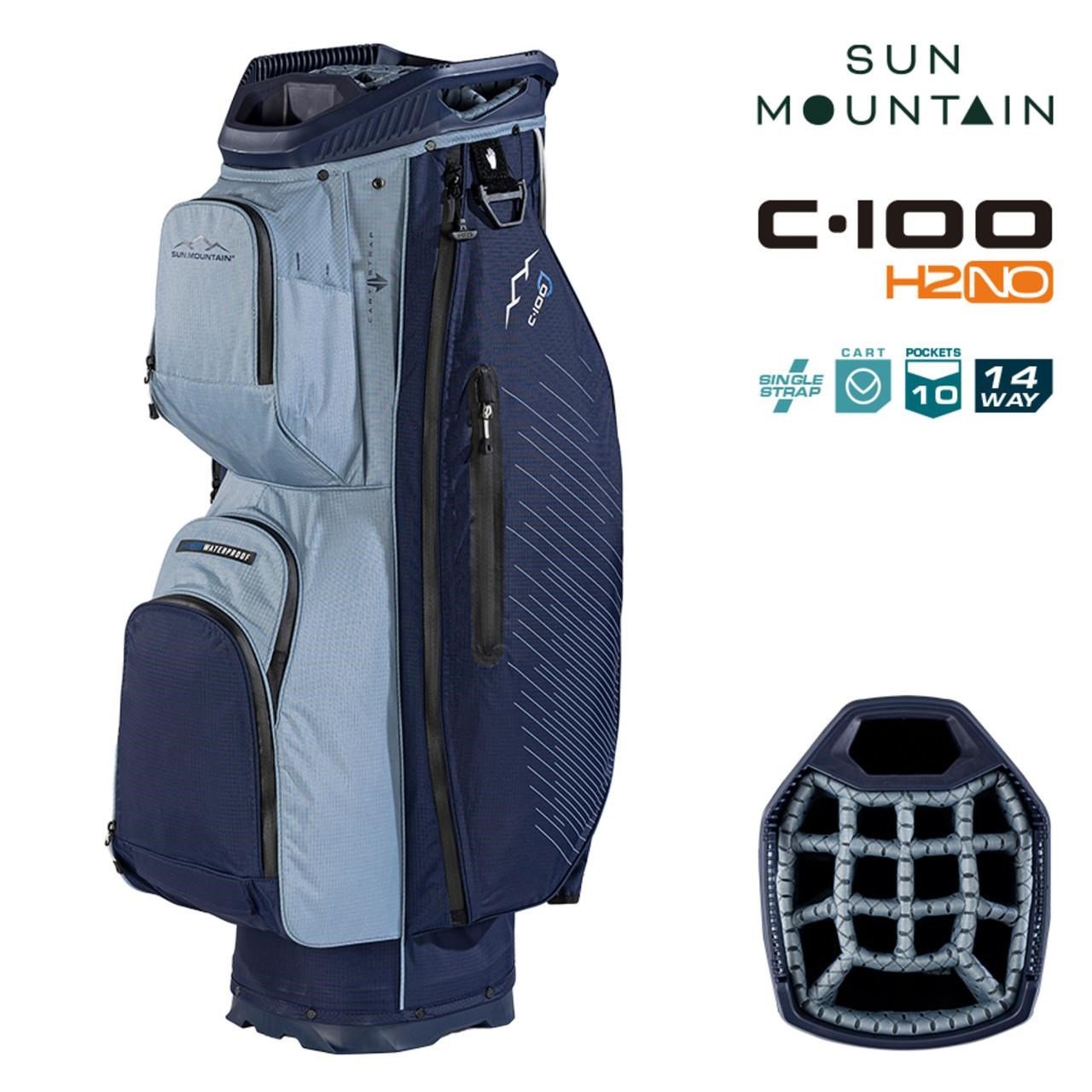 Sun Mountain H2NO C100 Waterproof cart bag 14 WAY, navy/ash/platinum