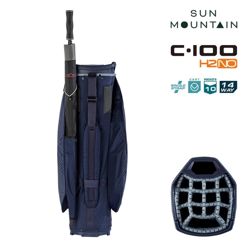 Sun Mountain H2NO C100 Waterproof cart bag 14 WAY, navy/ash/platinum