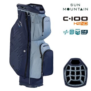 Sun Mountain H2NO C100 Waterproof cart bag 14 WAY, navy/ash/platinum