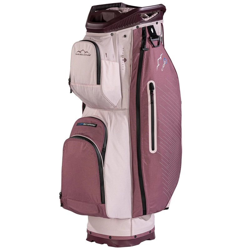 Sun Mountain H2NO C100 Waterproof cart bag 14 WAY, mauve/powder/wine