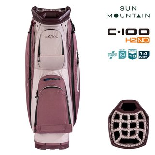 Sun Mountain H2NO C100 Waterproof cart bag 14 WAY, mauve/powder/wine