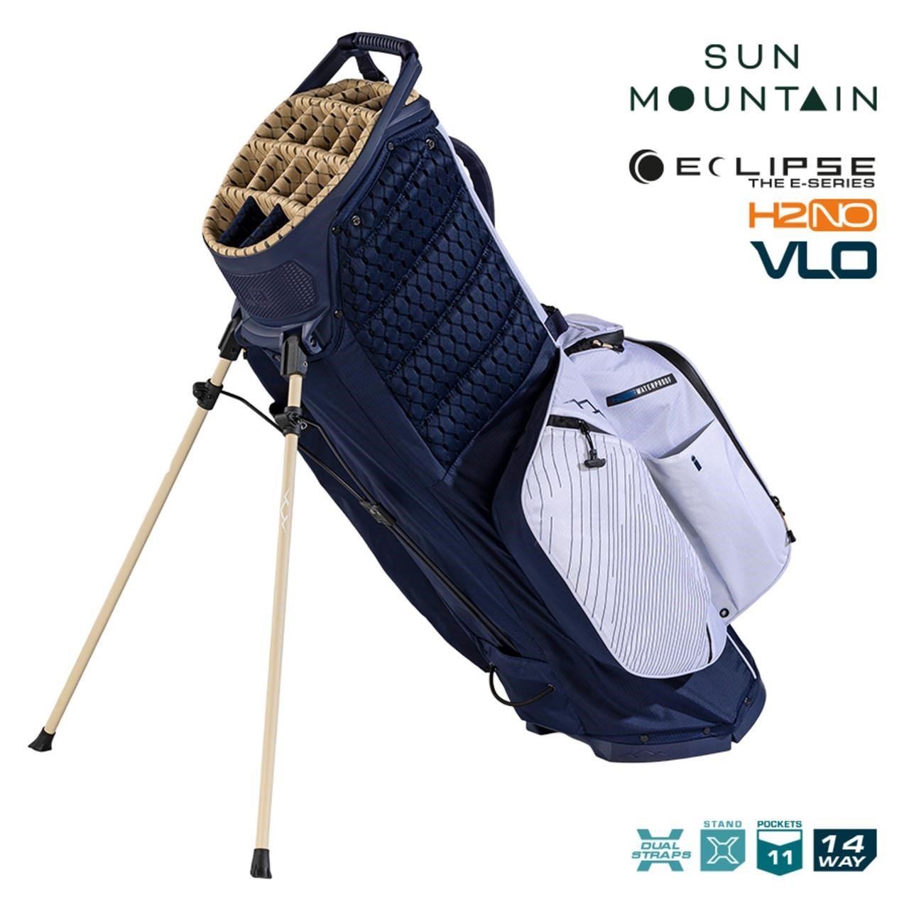 Sun Mountain H2NO  E-4.5 14 WAY VLO Waterproof stand bag, navy/gold/white