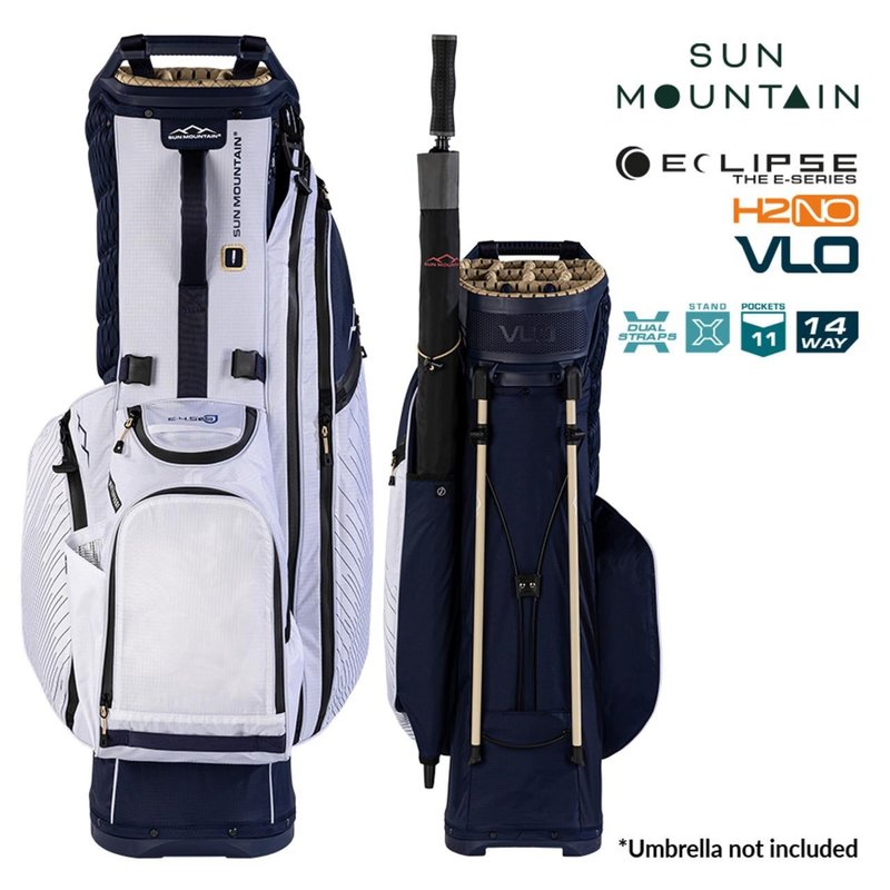 Sun Mountain H2NO  E-4.5 14 WAY VLO Waterproof stand bag, navy/gold/white