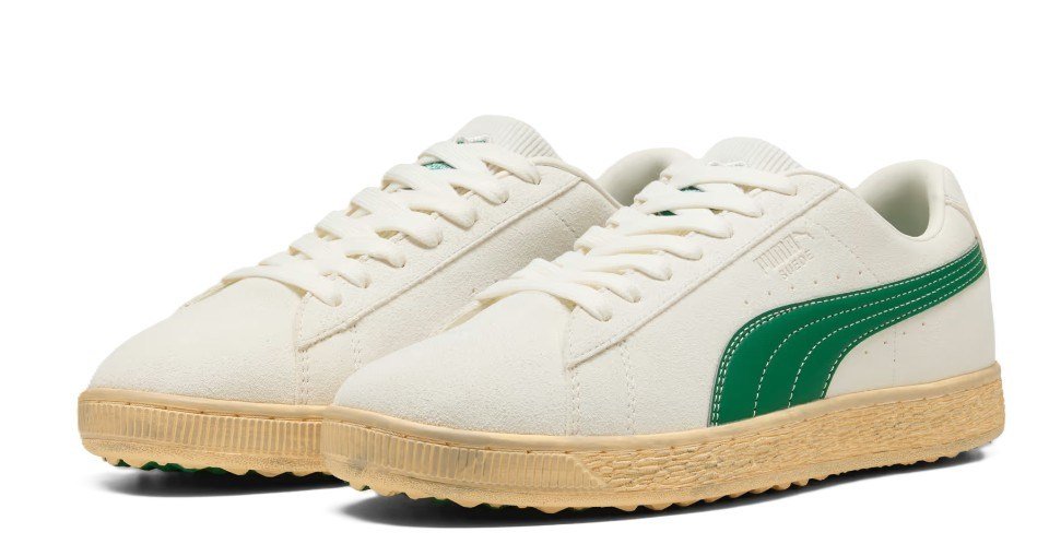 Puma Suede 30904 pánské golfové boty, warm white/luso green