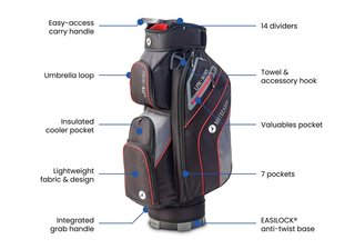 Motocaddy NEW Lite-Series cart bag, černo/červený