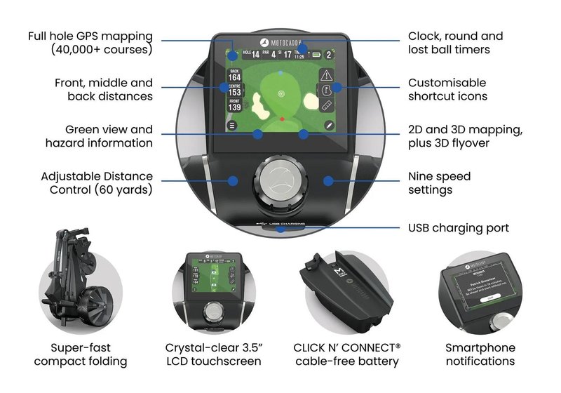 Motocaddy NEW M5 GPS elektrický vozík, Standard Lithium