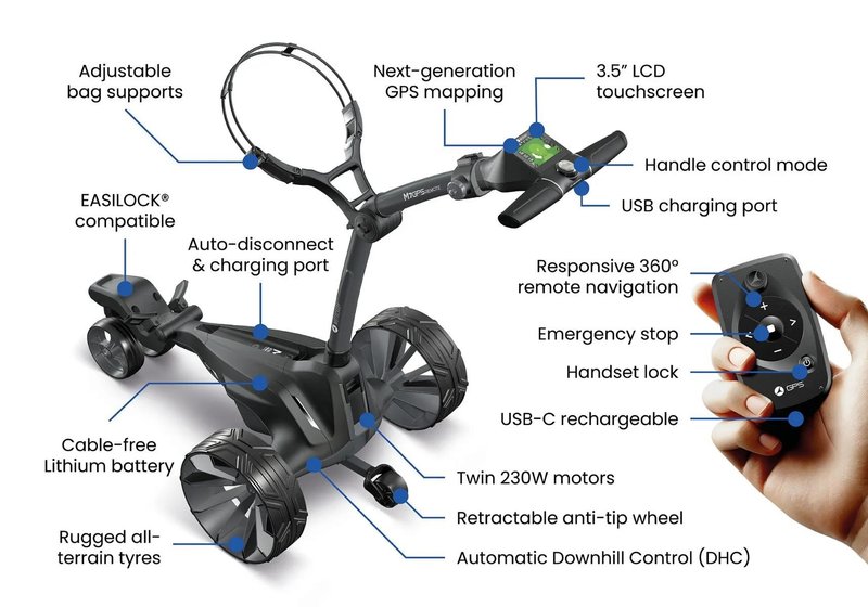 Motocaddy NEW M7 GPS REMOTE DHC elektrický vozík