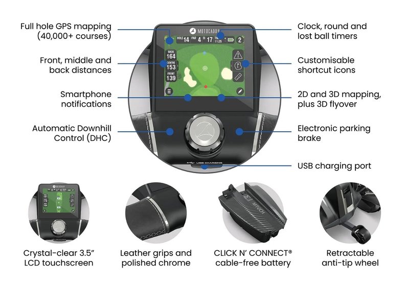 Motocaddy NEW M-TECH GPS DHC elektrický vozík, Ultra Lithium
