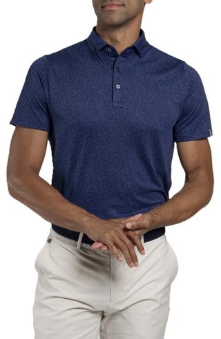 KJUS Lance Printed pánské polo, atlanta blue