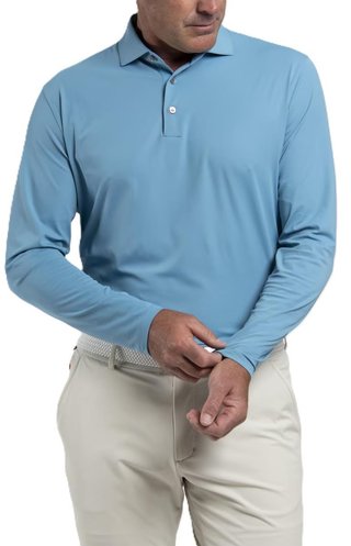 KJUS Cool Point Longsleeve pánské polo s dlouhým rukávem, atlas blue