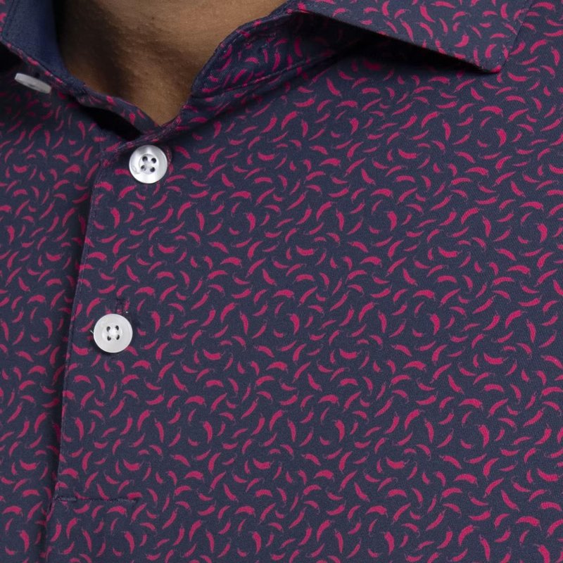 KJUS Golfer pánské polo, rhubarb/atlanta blue