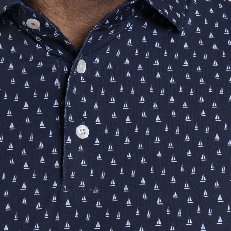 KJUS Golfer pánské polo, atlanta blue/white