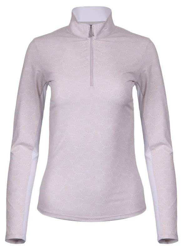 KJUS Sunshine Printed Half-Zip dámská mikina, oyster/white