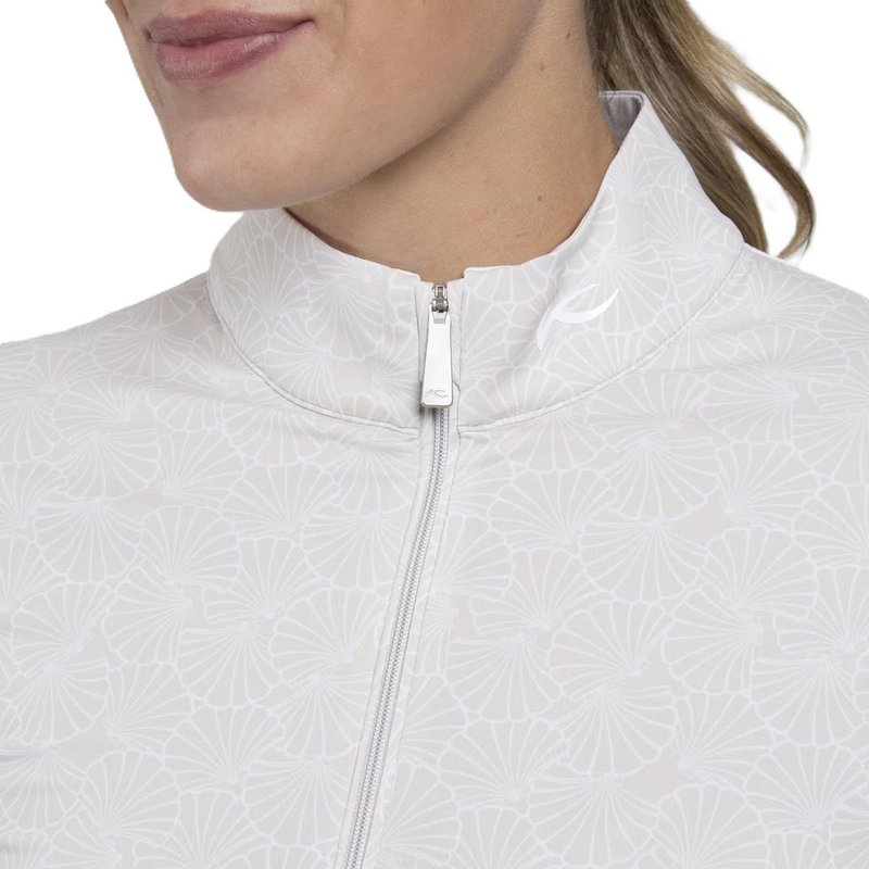 KJUS Sunshine Printed Half-Zip dámská mikina, oyster/white