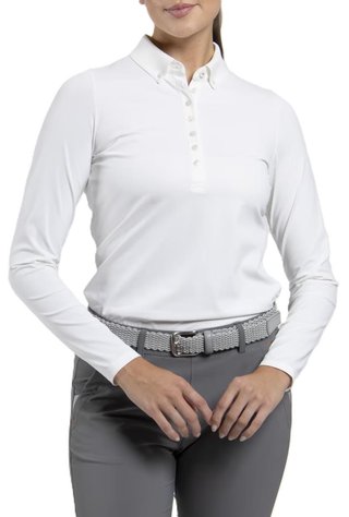 KJUS Catalina Cool dámské polo s dlouhým rukávem, bílé