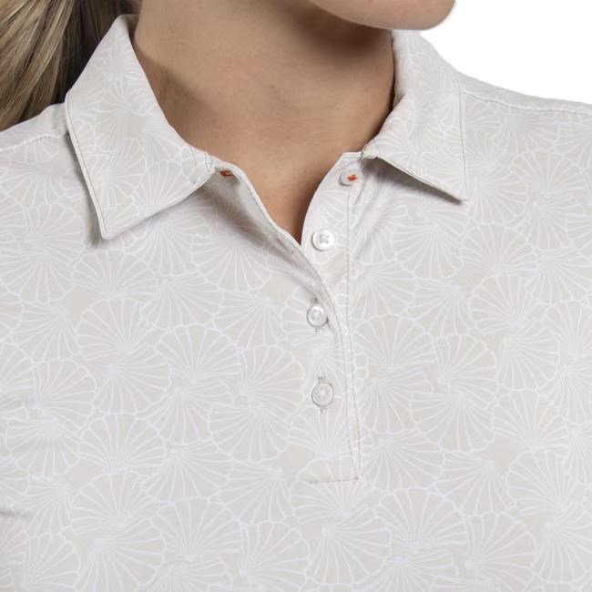 KJUS Enya Printed dámské polo, oyster/white