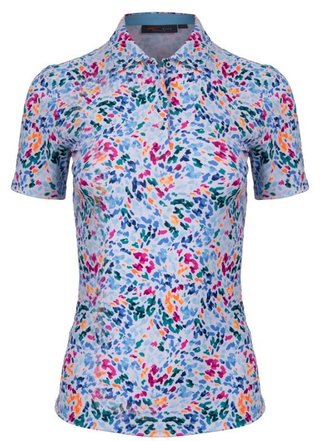 KJUS Enya Printed dámské polo, white/poolside