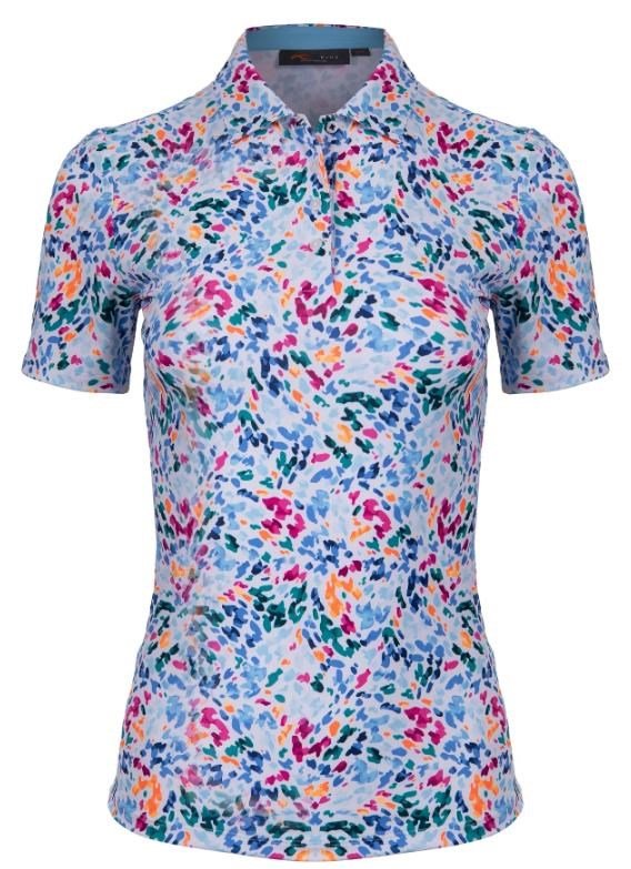 KJUS Enya Printed dámské polo, white/poolside
