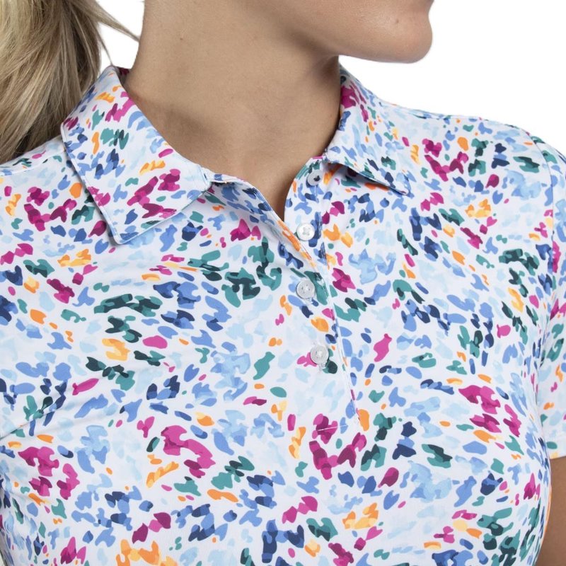 KJUS Enya Printed dámské polo, white/poolside