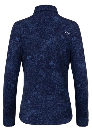 KJUS Hollow Pima Print dámské polo s dlouhým rukávem, atlanta blue/atlanta blue