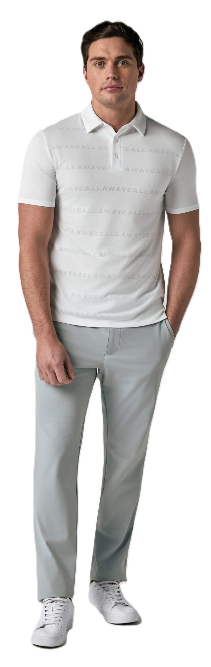 Callaway Mid Century Jacquard pánské polo, bílé
