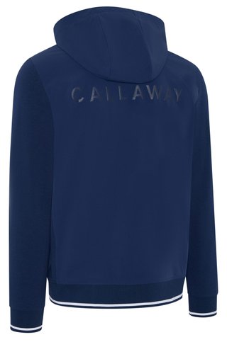 Callaway Mid Century Mixed Media Hooded 1/4 Zip pánská mikinia, medieval blue